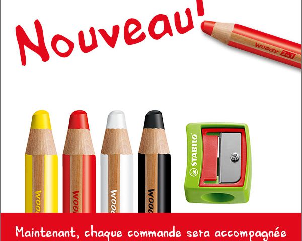 Nouveau! Woody 3-in-1 crayon